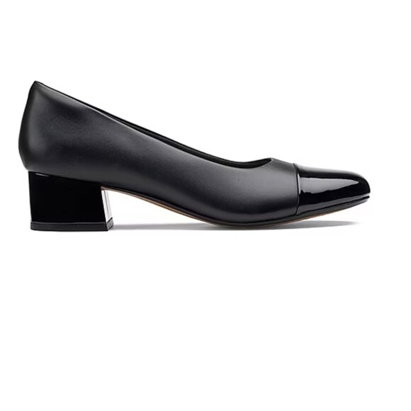 Clarks Collection Cap Toe Block Heel Pumps - Picture 1 of 11